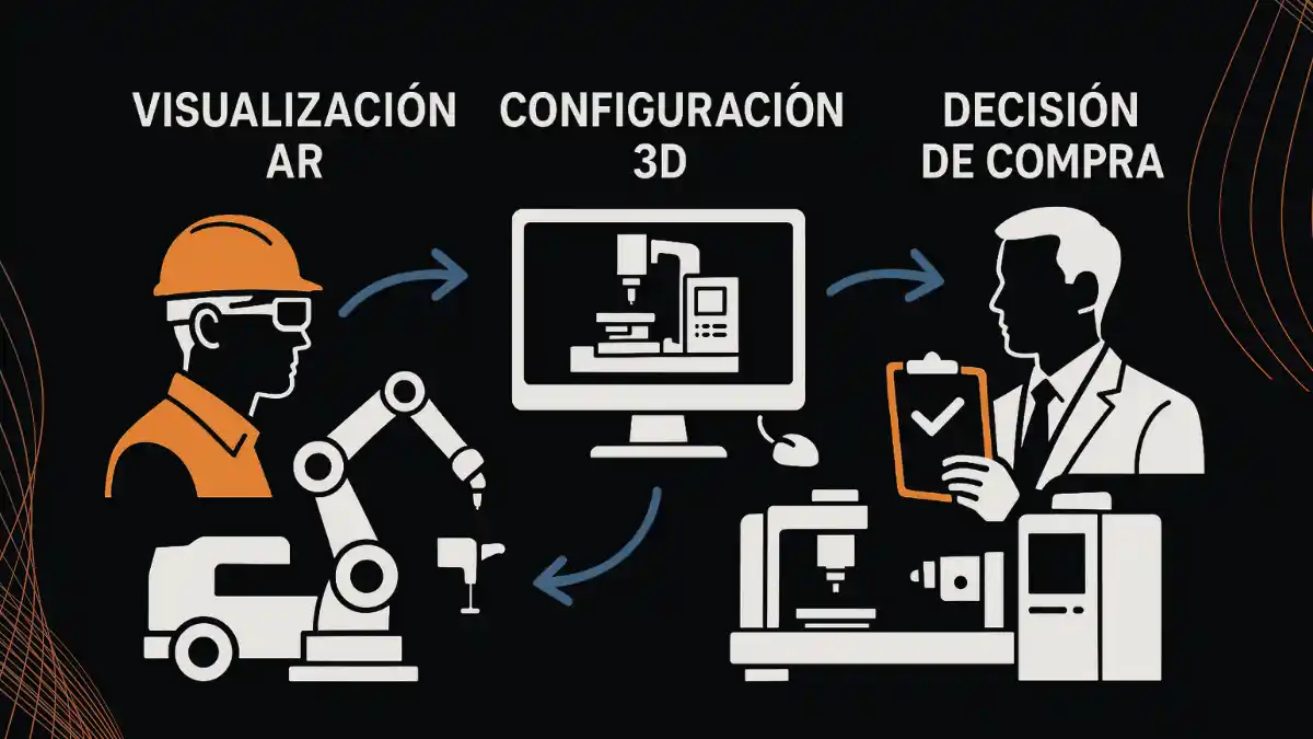 Infografía del flujo de trabajo de Magento 2 realidad aumentada en ventas B2B industriales