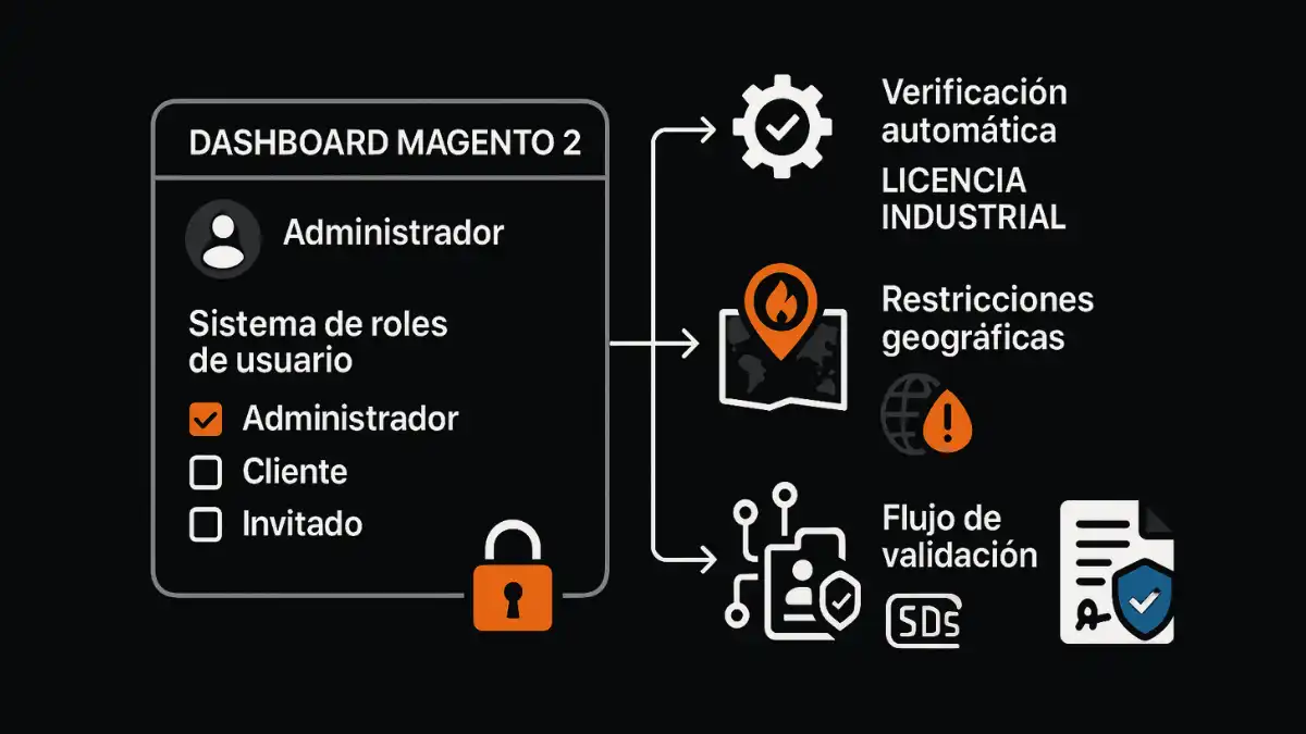 Control acceso clientes Magento 2 REACH compliance verificación credenciales