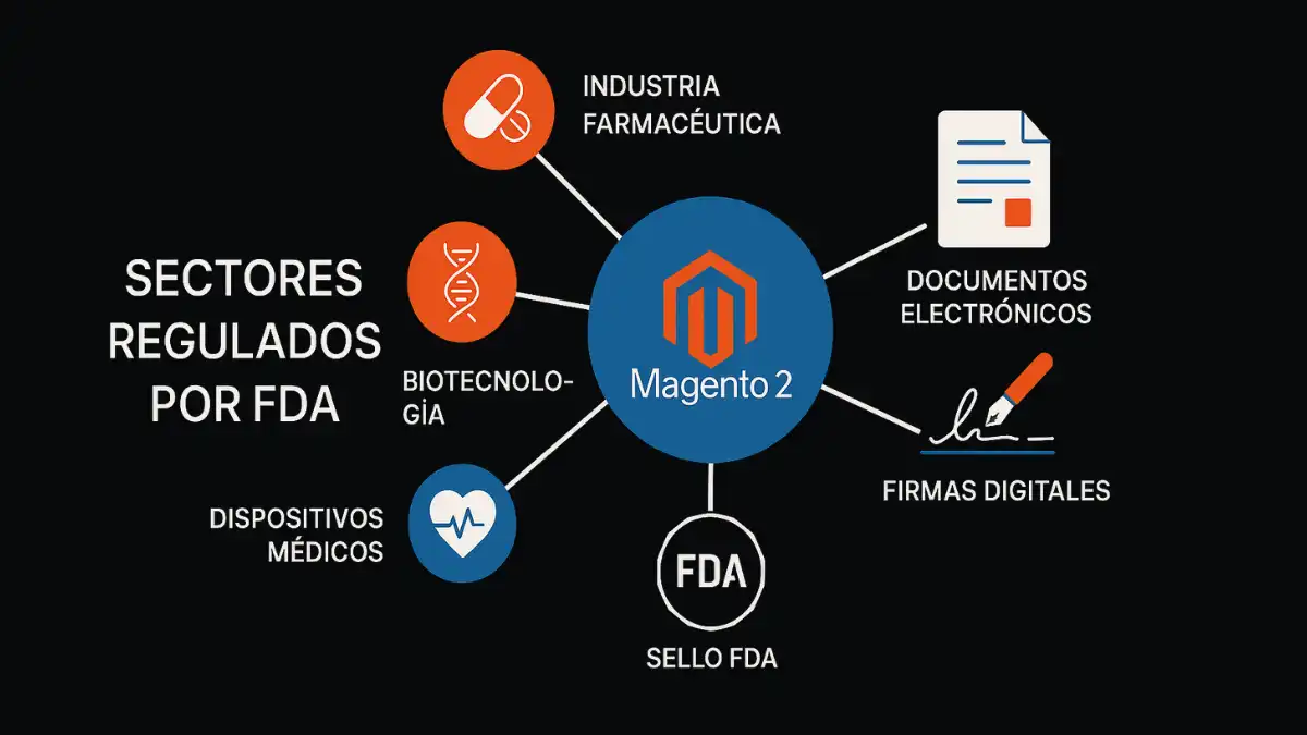 Magento 2 21 CFR Part 11 regulación FDA ecommerce farmacéutico
