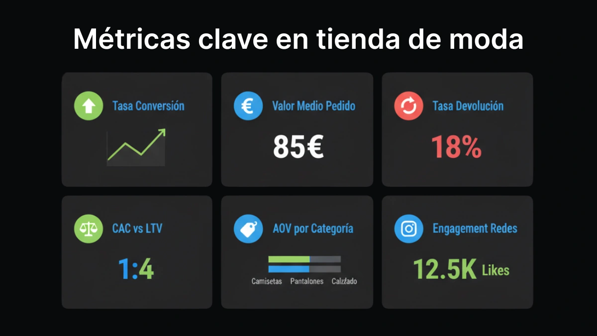 Dashboard de métricas clave para optimizar una tienda de moda en Shopify